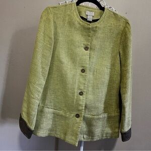 Sigrid Olsen Sport Moss Green Jacket, Size 4. EUC